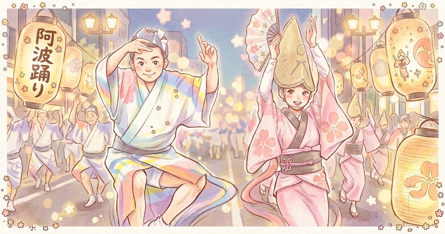 阿波踊りのイラスト