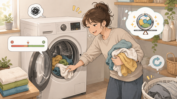 洗濯物で重心を調整するミニゲーム